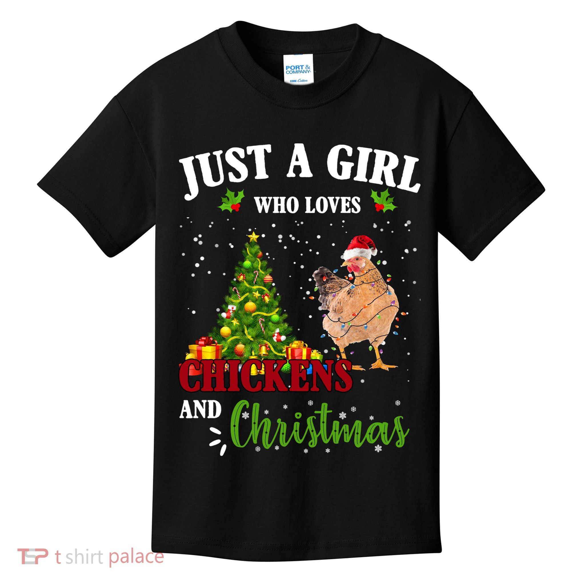 Just A Girl Who Loves Chickens And Christmas Kids T-Shirt