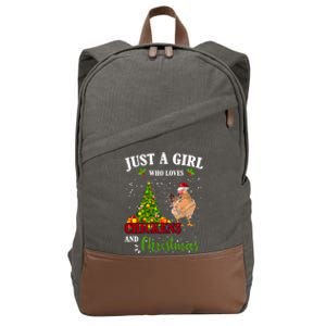 Just A Girl Who Loves Chickens And Christmas Cotton Canvas Backpack