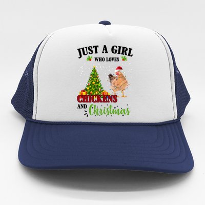 Just A Girl Who Loves Chickens And Christmas Trucker Hat