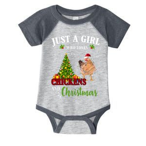 Just A Girl Who Loves Chickens And Christmas Infant Baby Jersey Bodysuit