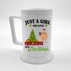 Just A Girl Who Loves Chickens And Christmas Beer Stein