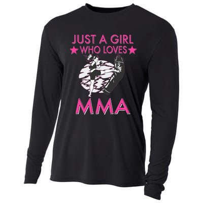 Just A Girl Who Loves MMA Mixed Martial Arts Cooling Performance Long Sleeve Crew