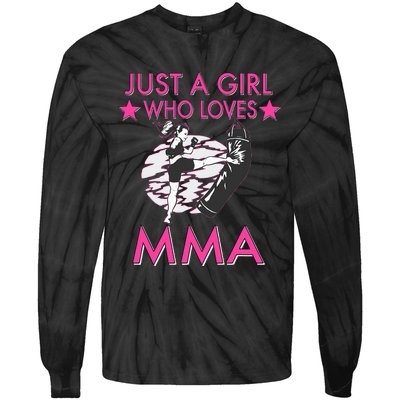 Just A Girl Who Loves MMA Mixed Martial Arts Tie-Dye Long Sleeve Shirt