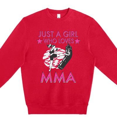 Just A Girl Who Loves MMA Mixed Martial Arts Premium Crewneck Sweatshirt