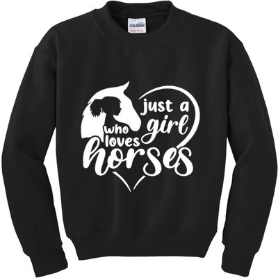 Just A Girl Who Loves Horses Kids Sweatshirt