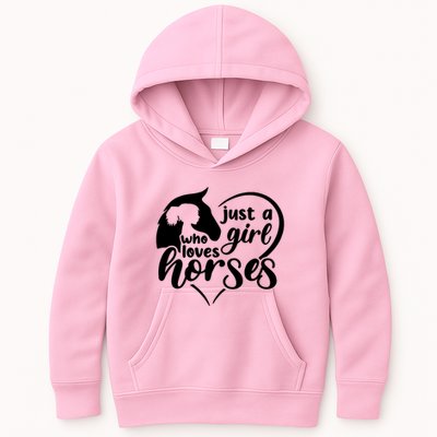 Just A Girl Who Loves Horses Kids Hoodie