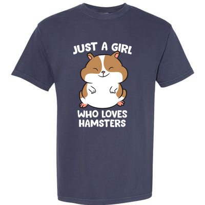 Just A Girl Who Loves Hamsters Cute Hamster Girl Garment-Dyed Heavyweight T-Shirt