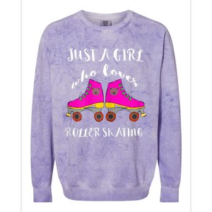 Just A Girl Who Loves Roller Skating Roller Skates Skaters Colorblast Crewneck Sweatshirt