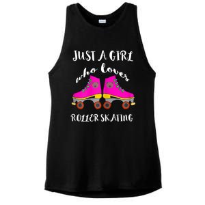 Just A Girl Who Loves Roller Skating Roller Skates Skaters Ladies PosiCharge Tri-Blend Wicking Tank