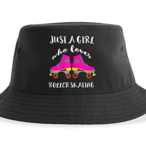 Just A Girl Who Loves Roller Skating Roller Skates Skaters Sustainable Bucket Hat