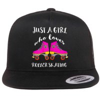 Just A Girl Who Loves Roller Skating Roller Skates Skaters Flat Bill Trucker Hat