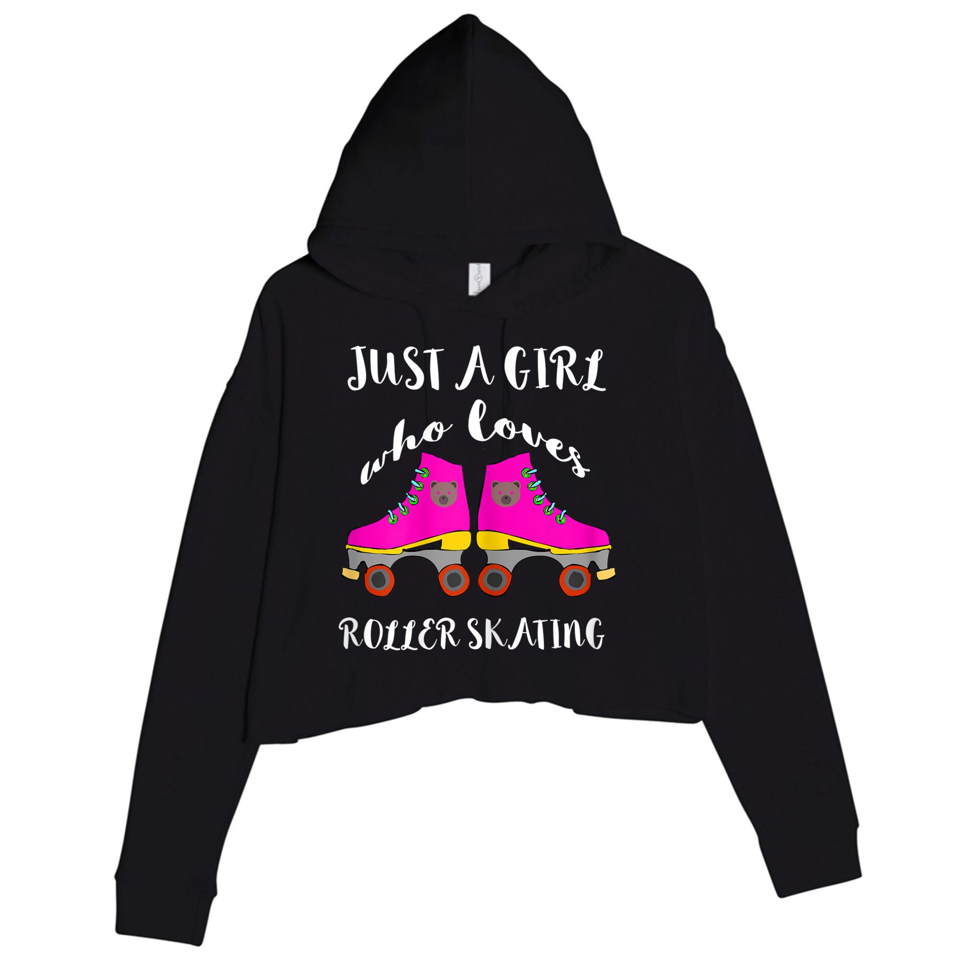 Just A Girl Who Loves Roller Skating Roller Skates Skaters Crop Fleece Hoodie