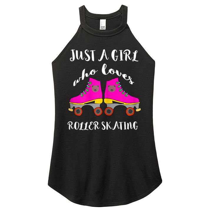 Just A Girl Who Loves Roller Skating Roller Skates Skaters Women's Perfect Tri Rocker Tank