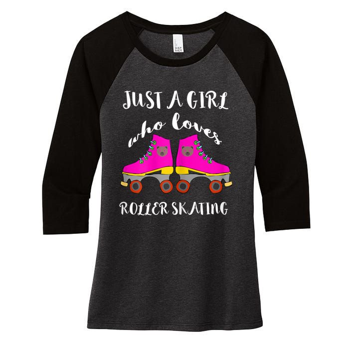 Just A Girl Who Loves Roller Skating Roller Skates Skaters Women's Tri-Blend 3/4-Sleeve Raglan Shirt