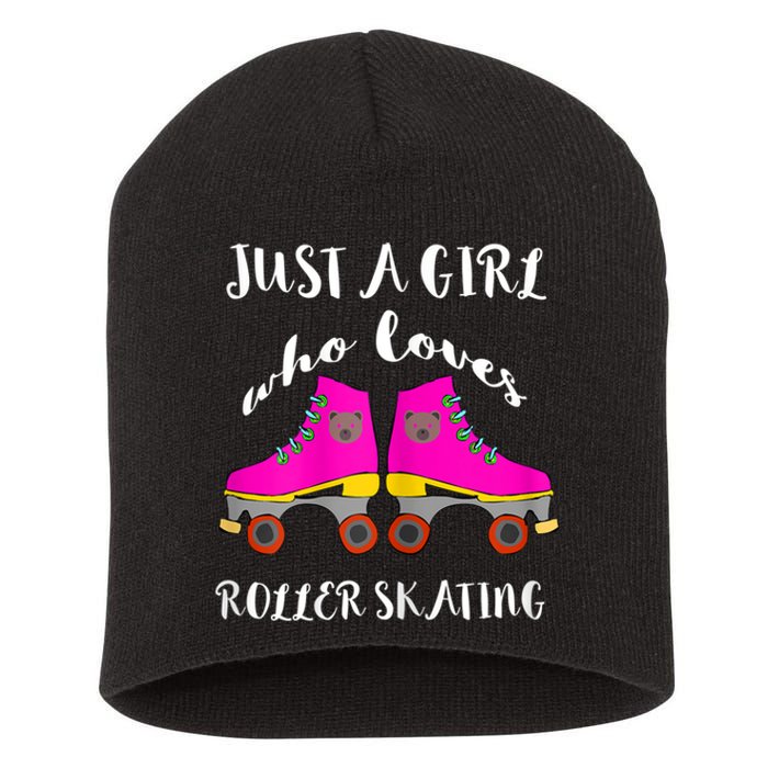 Just A Girl Who Loves Roller Skating Roller Skates Skaters Short Acrylic Beanie