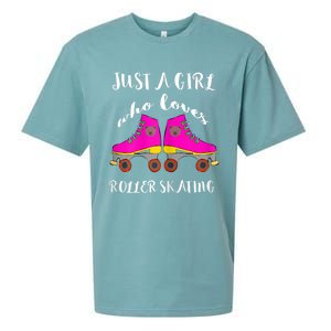 Just A Girl Who Loves Roller Skating Roller Skates Skaters Sueded Cloud Jersey T-Shirt