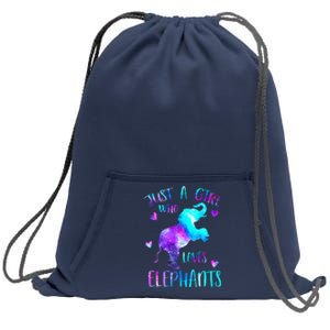 Just A Girl Who Loves Elephants Lover Sweatshirt Cinch Pack Bag