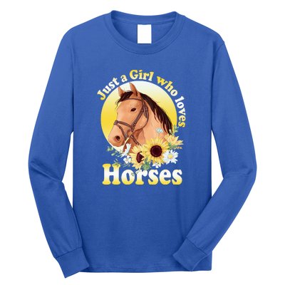 Just A Girl Who Loves Horses Riding Girl Long Sleeve Shirt