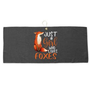 Just A Girl Who Loves Foxes Cute Fox Gift Large Microfiber Waffle Golf Towel