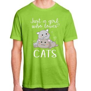 Just A Girl Who Loves Cats Adult ChromaSoft Performance T-Shirt