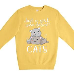 Just A Girl Who Loves Cats Premium Crewneck Sweatshirt