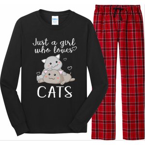 Just A Girl Who Loves Cats Long Sleeve Pajama Set