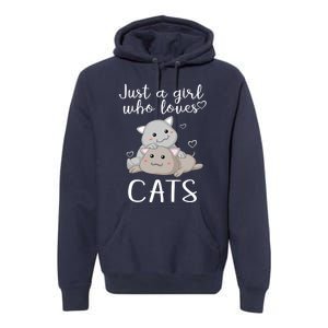 Just A Girl Who Loves Cats Premium Hoodie