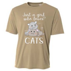 Just A Girl Who Loves Cats Cooling Performance Crew T-Shirt