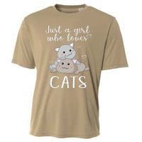 Just A Girl Who Loves Cats Cooling Performance Crew T-Shirt