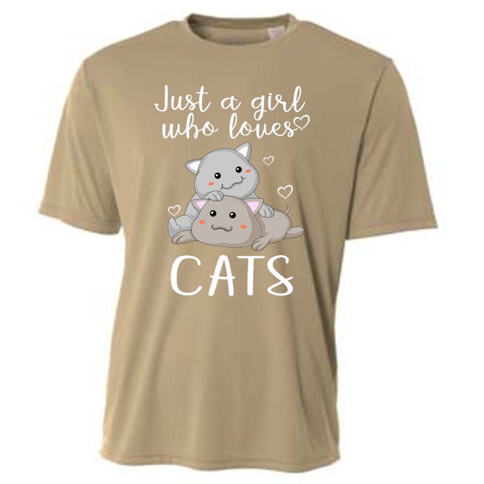 Just A Girl Who Loves Cats Cooling Performance Crew T-Shirt