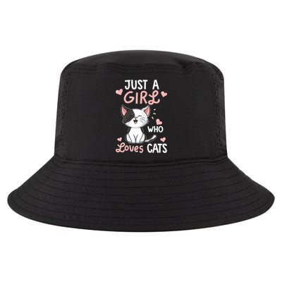 Just A Girl Who Loves Cats Tshirt Cute Cat Lover Cool Comfort Performance Bucket Hat