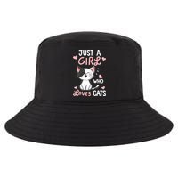 Just A Girl Who Loves Cats Tshirt Cute Cat Lover Cool Comfort Performance Bucket Hat