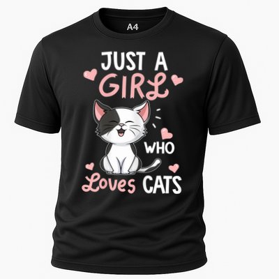 Just A Girl Who Loves Cats Tshirt Cute Cat Lover Performance Shirt