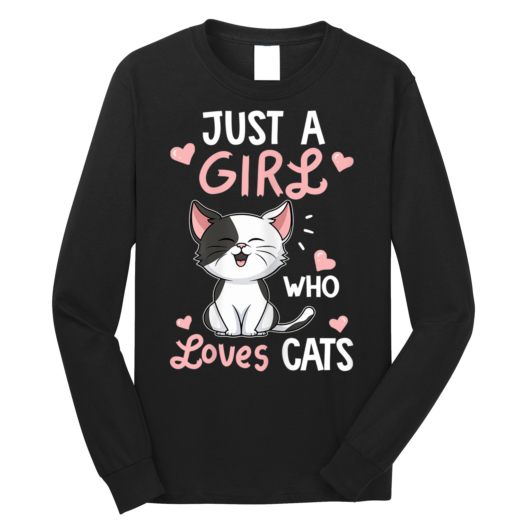 Just A Girl Who Loves Cats Tshirt Cute Cat Lover Long Sleeve Shirt