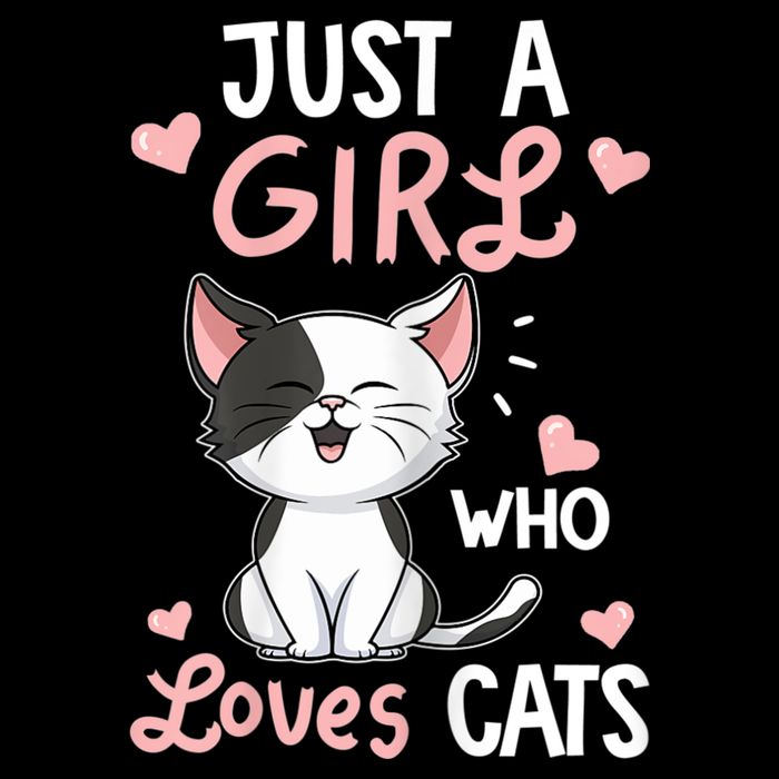 Just A Girl Who Loves Cats Tshirt Cute Cat Lover Sustainable Bucket Hat