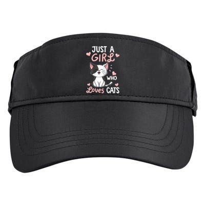 Just A Girl Who Loves Cats Tshirt Cute Cat Lover Adult Drive Performance Visor