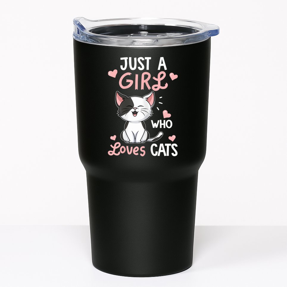 Just A Girl Who Loves Cats Tshirt Cute Cat Lover Tumbler
