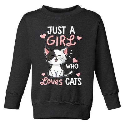 Just A Girl Who Loves Cats Tshirt Cute Cat Lover Toddler Sweatshirt