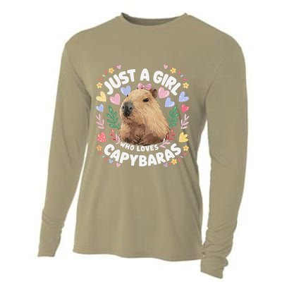 Just A Girl Who Loves Capybaras Cute Capybara Lover Rodent Cooling Performance Long Sleeve Crew