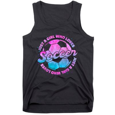 Just A Gir L Who Loves Soccer Football Women Gift Tank Top