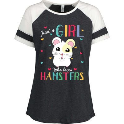 Just A Girl Who Loves Hamsters Enza Ladies Jersey Colorblock Tee