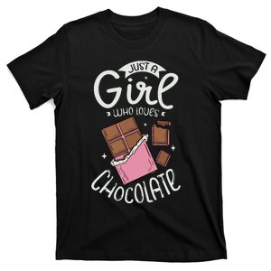 Just A Girl Who Loves Chocolate Funny Chocolate T-Shirt