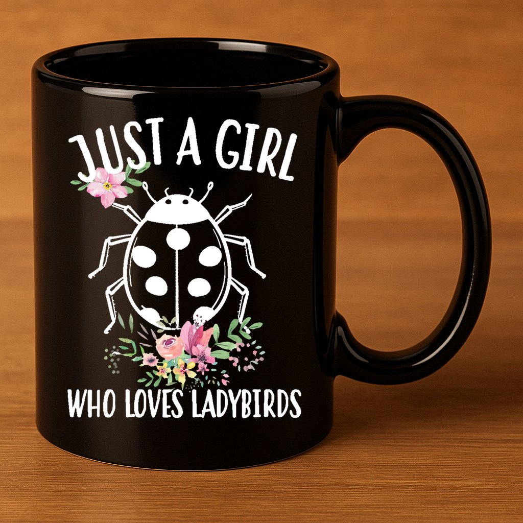 Just A Girl Who Loves Ladybugs 11oz C Handle Ceramic Mug