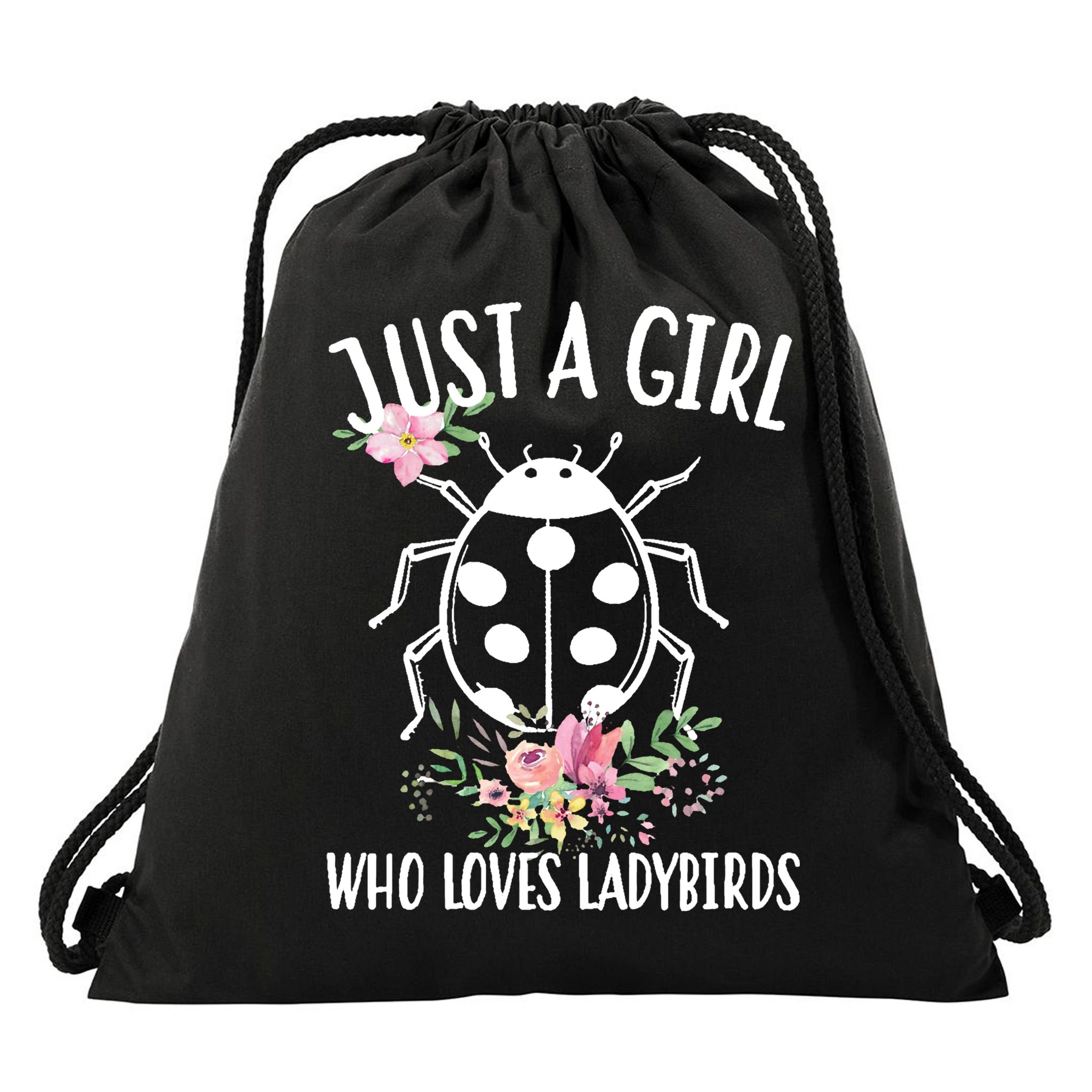 Just A Girl Who Loves Ladybugs Drawstring Bag