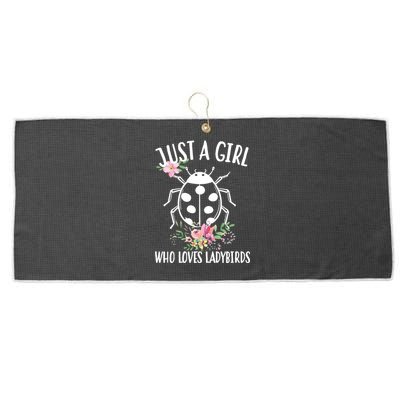 Just A Girl Who Loves Ladybugs Large Microfiber Waffle Golf Towel