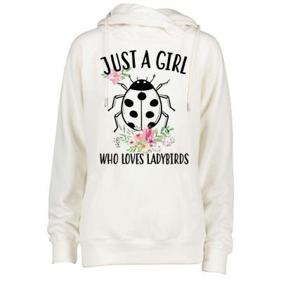 Just A Girl Who Loves Ladybugs Womens Funnel Neck Pullover Hood