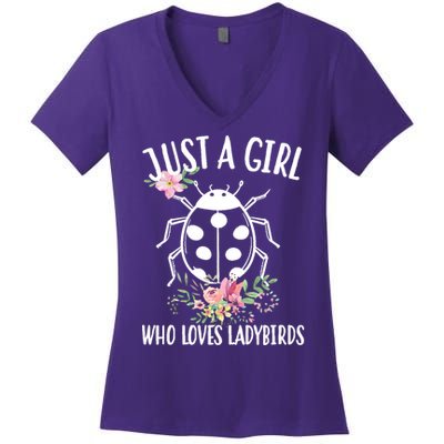 Just A Girl Who Loves Ladybugs Women's V-Neck T-Shirt