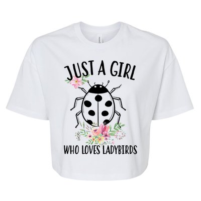 Just A Girl Who Loves Ladybugs Bella+Canvas Jersey Crop Tee