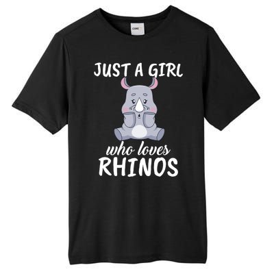 Just A Girl Who Loves Rhinos Clothes Gift Tall Fusion ChromaSoft Performance T-Shirt