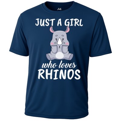 Just A Girl Who Loves Rhinos Clothes Gift Cooling Performance Crew T-Shirt